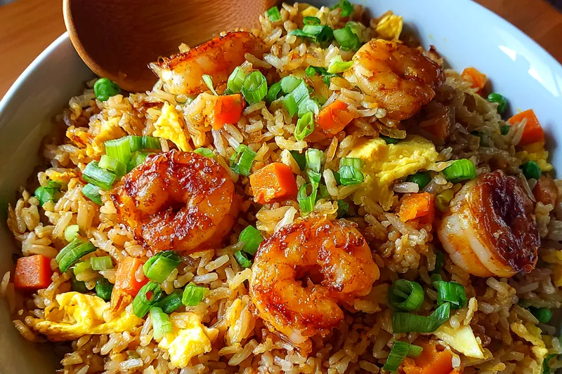 Fresh ingredients for Flavorful Shrimp Fried Rice