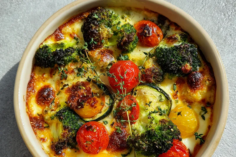 Fresh ingredients for Flavorful Veggie Protein Bake