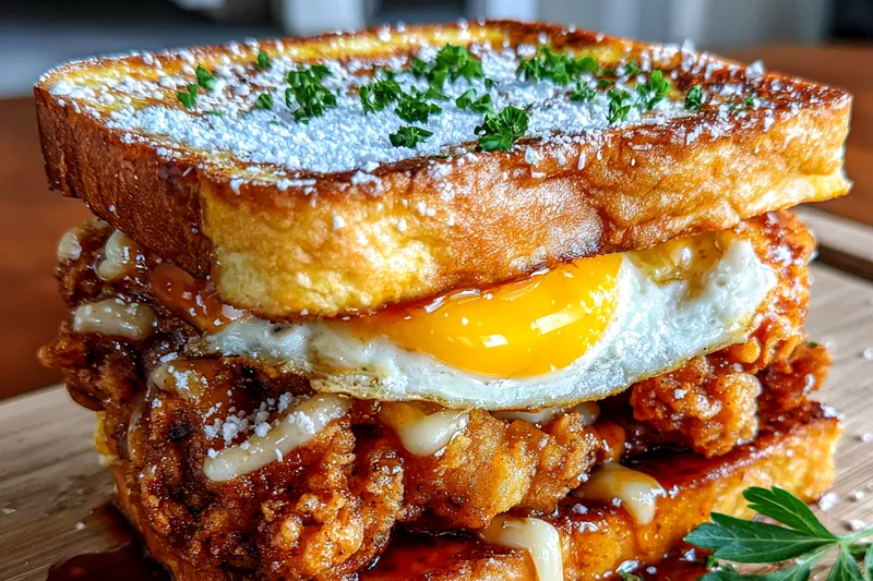 Fresh ingredients for French Toast Chicken Sandwich