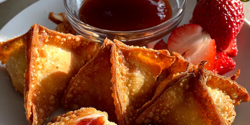 Delicious Fried Strawberry Cheesecake Bites served on a plate