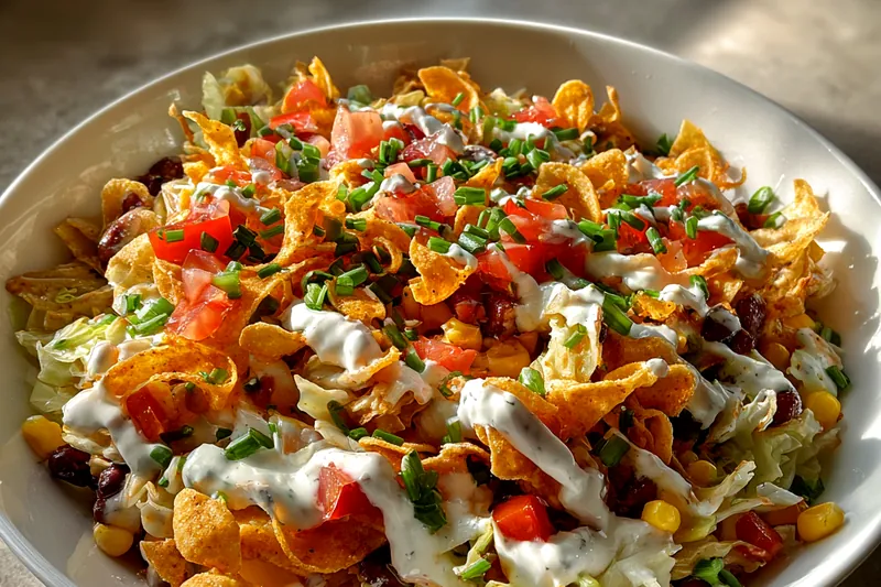 Chef Mitchell skillfully stirring Hearty Frito Cowboy Cabbage in a skillet over the stove.
