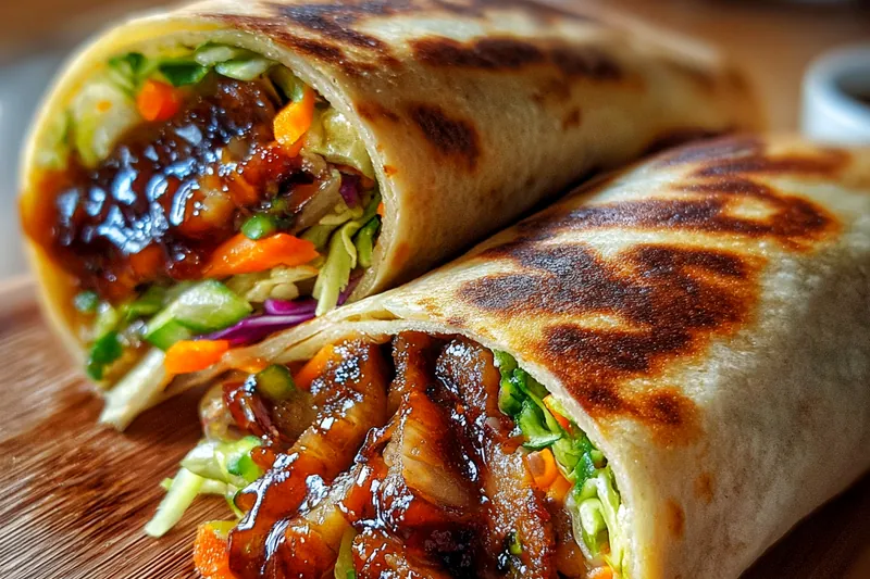 Fresh ingredients for Glazed Chicken Veggie Wrap