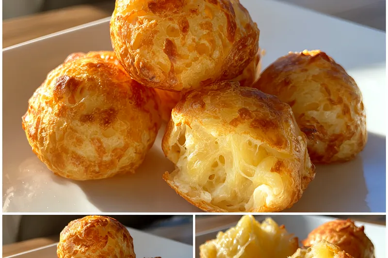 Cooking process for Golden Cheesy Potato Puffs