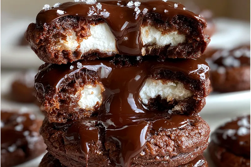 Cooking process for Gooey Chocolate Marshmallow Cookies