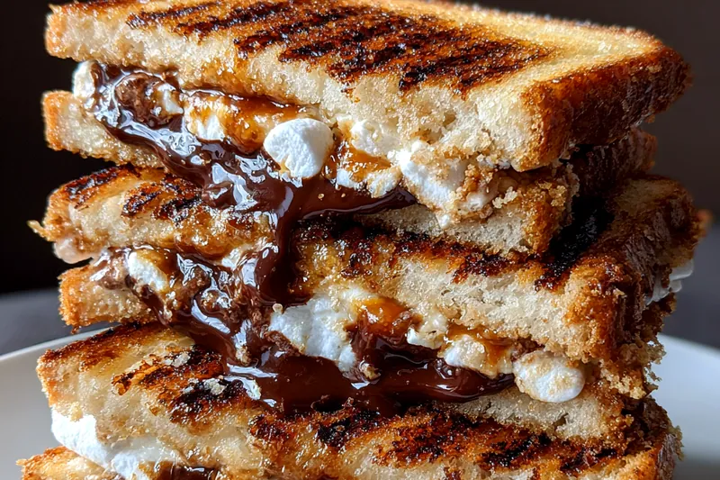 Cooking process for Gooey Chocolate Marshmallow Sandwich