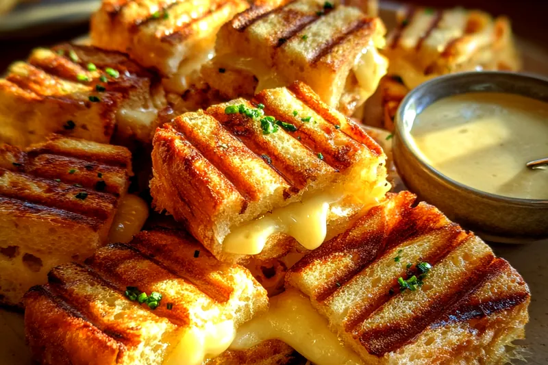 Fresh ingredients for Grilled Cheese Bites with Herb Garnish