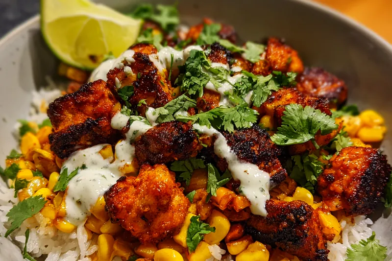 Fresh ingredients for Grilled Chicken Corn Bowl