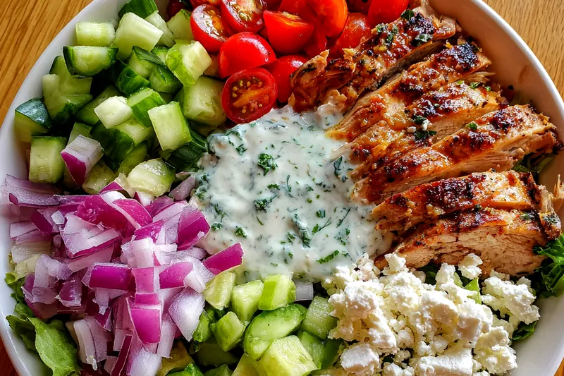 Cooking process for Grilled Chicken Salad Bowl