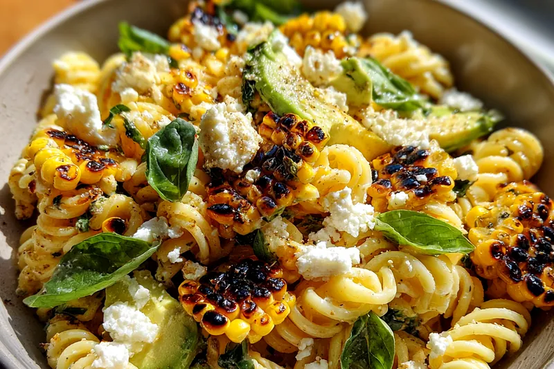 Cooking process for Grilled Corn Pasta Salad