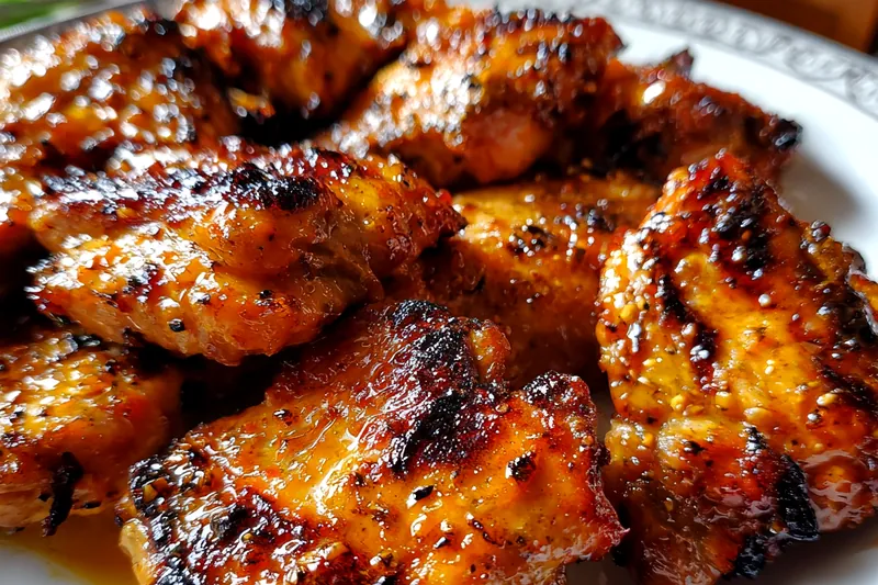 Cooking process for Grilled Glazed Chicken Thighs