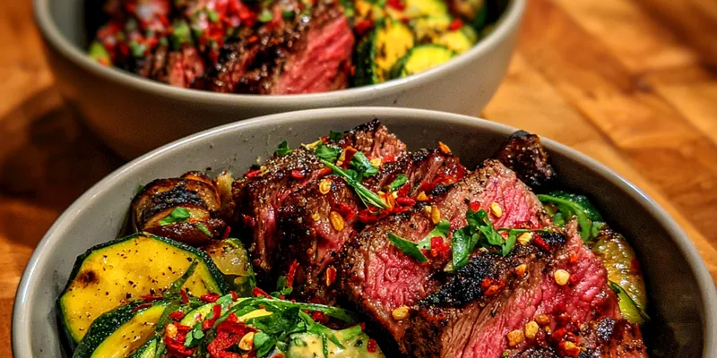 Grilled Steak and Zucchini Bowl