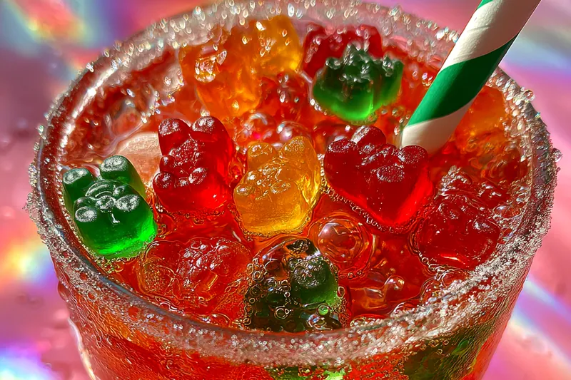 Fresh ingredients for Gummy Bear Sparkling Drink
