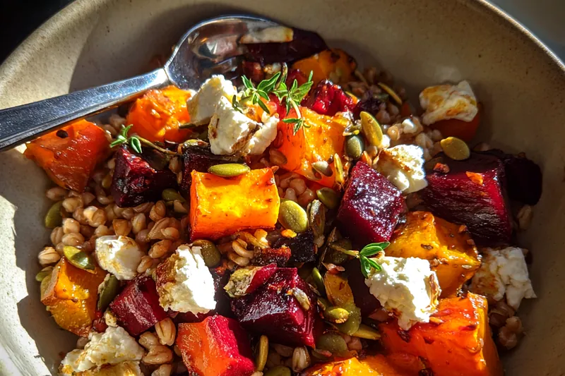 Cooking process for Harvest Grain Vegetable Bowl