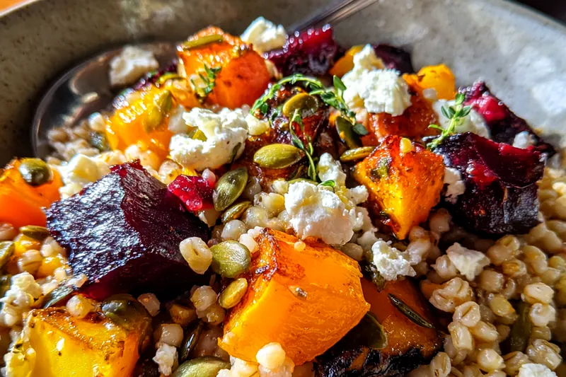 Fresh ingredients for Harvest Grain Vegetable Bowl