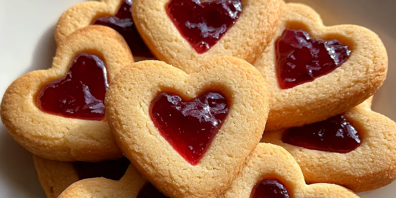 Heart-Shaped Jam Thumbprints