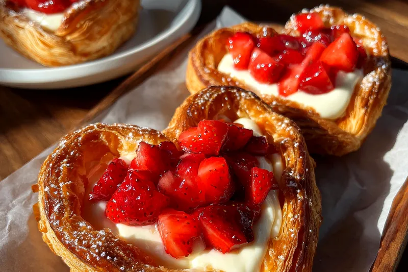 Cooking process for Heart Shaped Strawberry Pastries