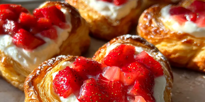 Heart Shaped Strawberry Pastries