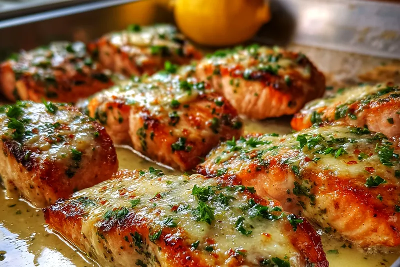 Cooking process for Herb Crusted Baked Salmon