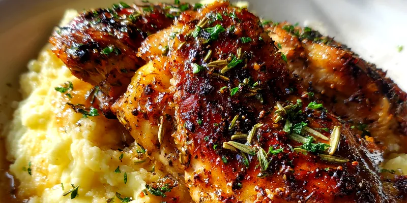 Herb-Crusted Chicken with Mashed Potatoes
