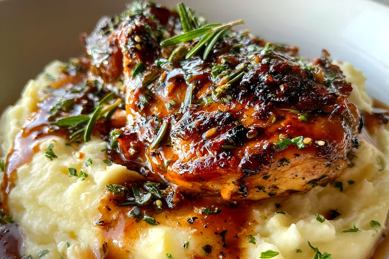 Fresh ingredients for Herb-Crusted Chicken with Mashed Potatoes