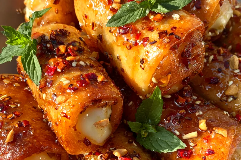 Fresh ingredients for Honey Glazed Cheese Rolls