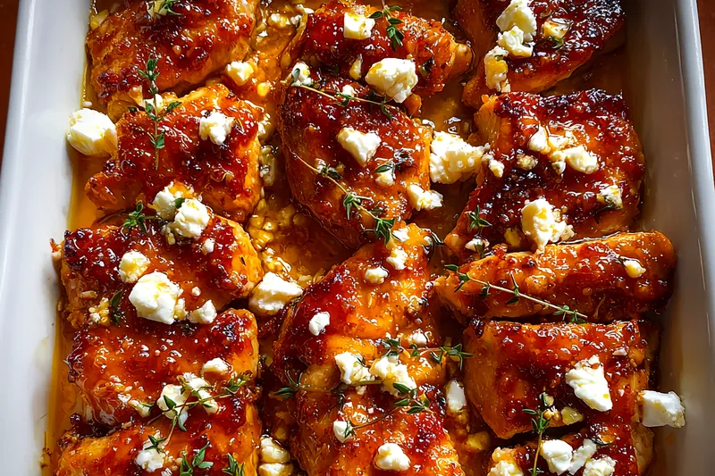 Cooking process for Honey Glazed Feta Chicken