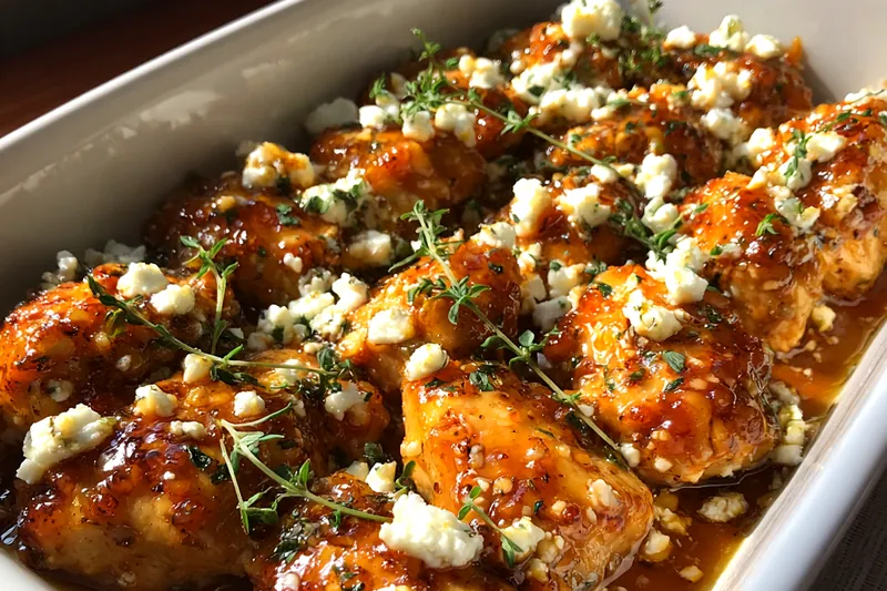 Fresh ingredients for Honey Glazed Feta Chicken