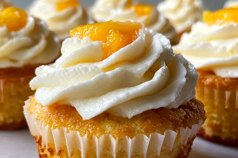 Fresh ingredients for Honey Peach Cream Cupcakes