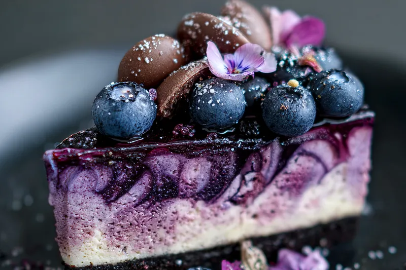 Fresh ingredients laid out for Irresistible Blueberry Cheesecake Delight, including blueberries, cream cheese, and graham crackers.