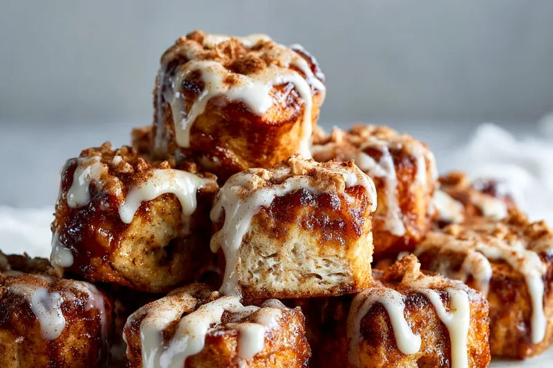 Fresh ingredients for Cinnamon Roll French Toast Bites
