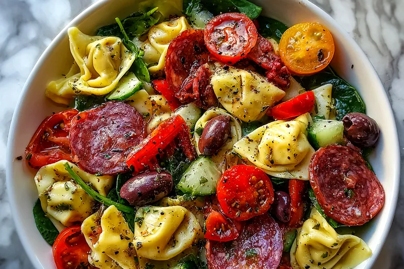Cooking process for Italian Tortellini Salad