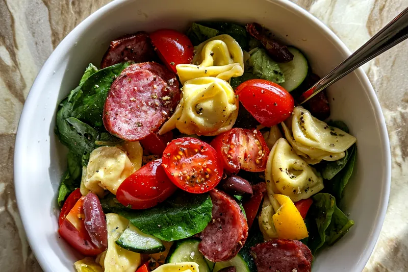 Fresh ingredients for Italian Tortellini Salad