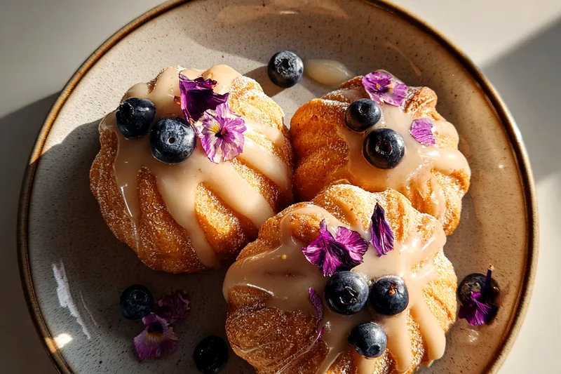 Fresh ingredients for Lavender Blueberry Glazed Pastries