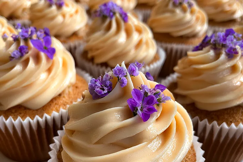 Cooking process for Lavender Honey Cupcakes