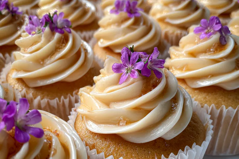 Fresh ingredients for Lavender Honey Cupcakes