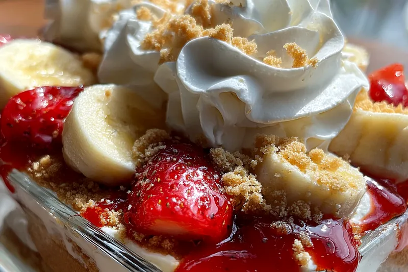 Cooking process for Layered Strawberry Banana Delight