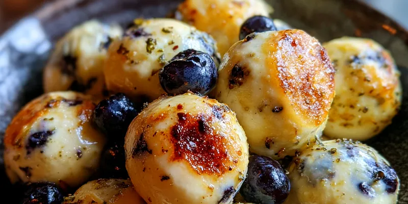 Delicious Lemon Blueberry Protein Bites served on a plate