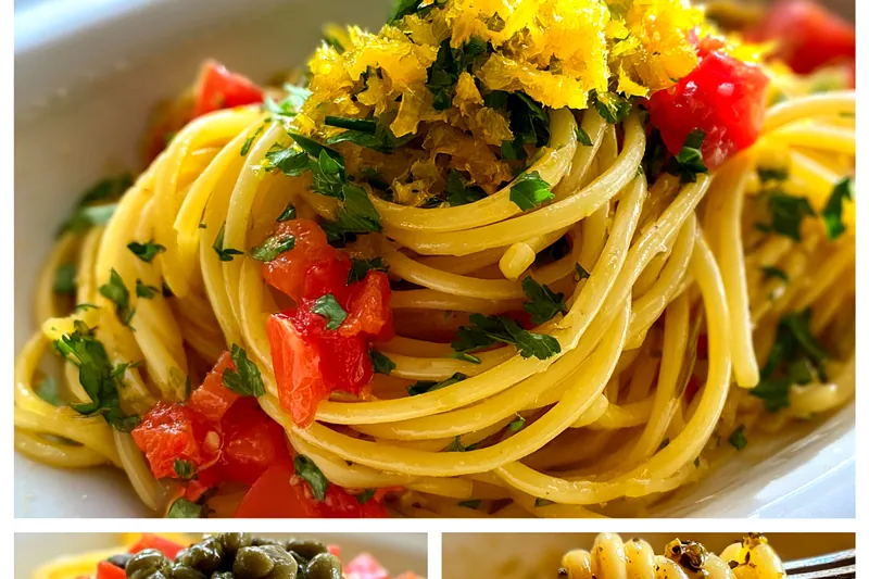 Cooking process for Lemon Caper Pasta Salad