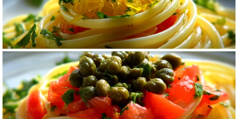 Delicious Lemon Caper Pasta Salad served on a plate