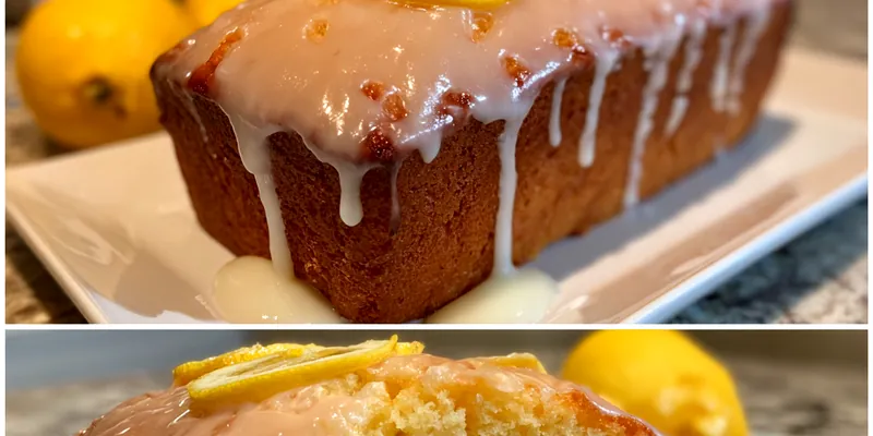 Delicious Lemon Glaze Loaf Cake served on a plate