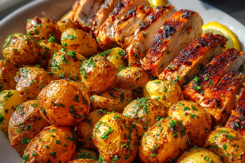 Fresh ingredients for Lemon Herb Chicken Potatoes