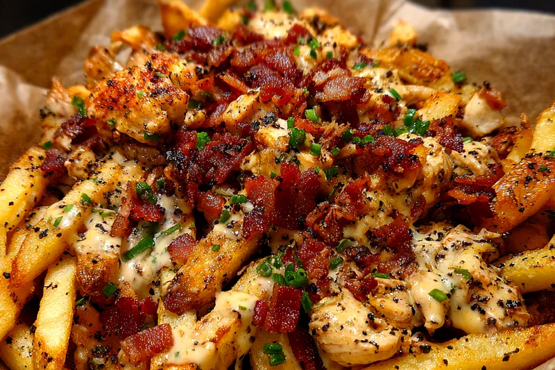 Fresh ingredients for Loaded Bacon Cheese Fries
