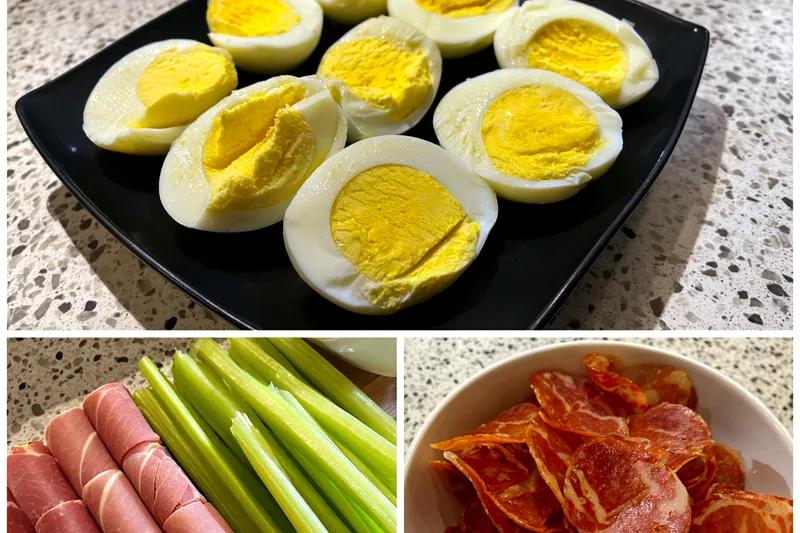 Fresh ingredients for Low Carb Snack Platter