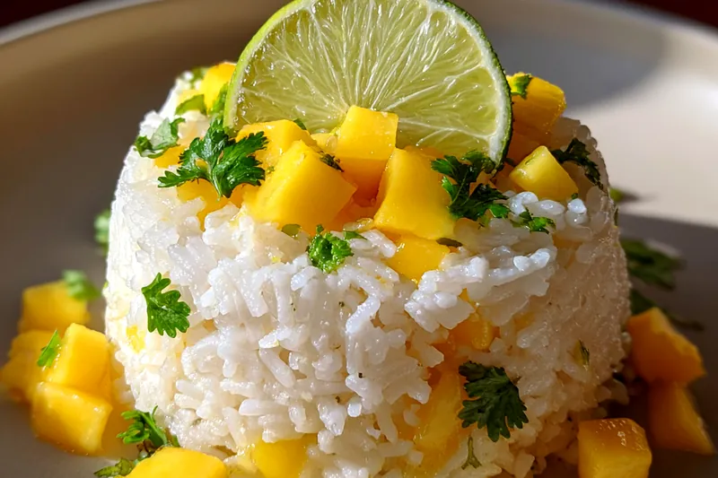 Fresh ingredients for Delicious Mango Lime Rice
