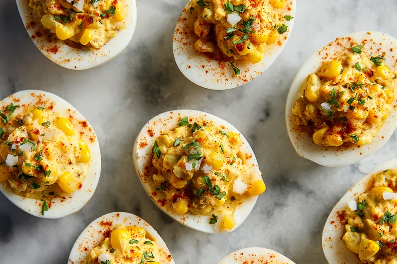 Fresh ingredients for Mexican Street Corn Deviled Eggs