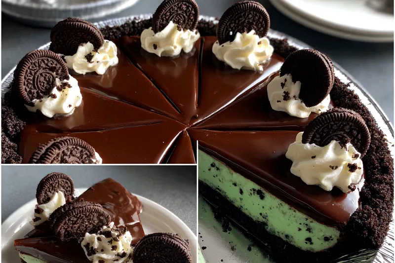 Cooking process for Mint Chocolate Cookie Pie