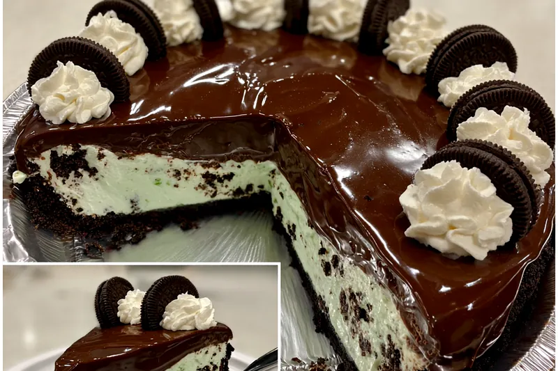 Cooking process for Mint Oreo Chocolate Tart