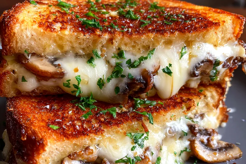 Fresh ingredients for Mushroom Cheese Toast Melt