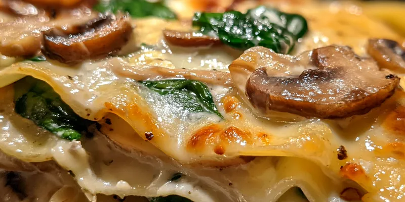 Mushroom Spinach Lasagna Delight
