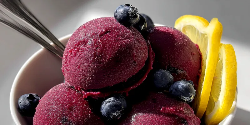 No Churn Blueberry Sorbet